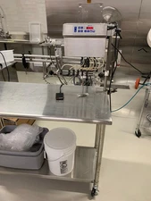 Accutek 6 Head Mini Pinch Liquid Bottle Filler, with pump and capper Machine