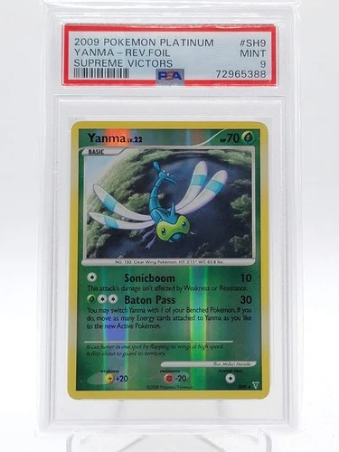 YANMA 2009 POKEMON PLATINUM SUPREME VICTORS REVERSE FOIL #SH9 PSA 9 Q0895