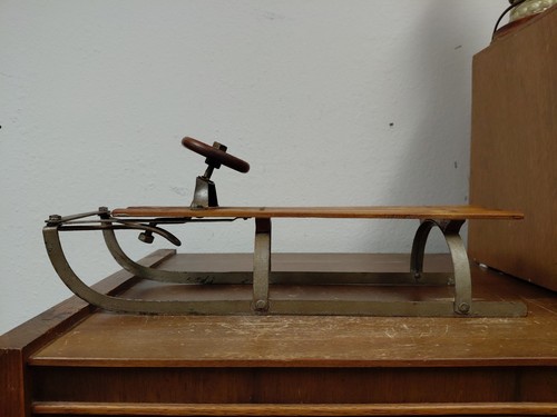 Vintage Antik Holz Lenkschlitten Tabagon Verkäufer Muster 15" L 6" T 4" W Sehr guter Zustand