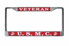 Officially Licensed US Marine Corps Veteran License Plate Frame Perfect Vet...