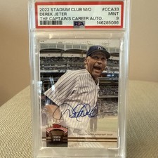 2022 Topps Stadium Club Members Only Derek Jeter CaptainsCareer Auto #5/5 PSA 9
