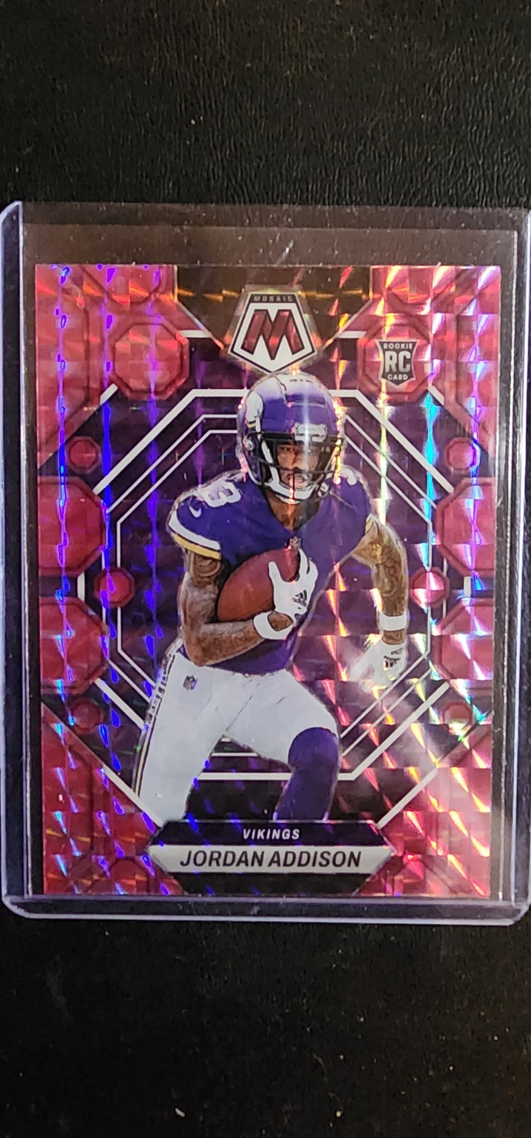 2023 Panini Mosaic - Rookies Jordan Addison #337 Camo Pink Mosaic Prizm (RC)