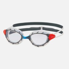 Zoggs Predator Swim Goggles, Grey with Clear Lens, Anti-Fog  UV Protection