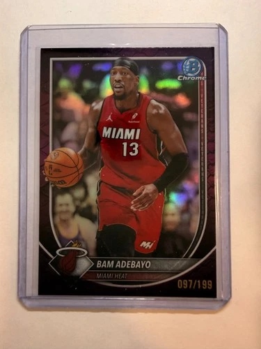 2025-26 Bowman Bam Adebayo Chrome Reptilian Fuchsia Refractor #/199 Heat