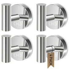 Suction Cup Hooks for Shower, Glass, Tile, Wall - 4 Pack Heavy Duty No Drill ...