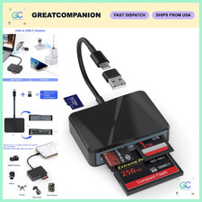 4-in-1 USB C SD Card Reader, TF CF MS Adapter for iPhone, iPad, MacBook, Android