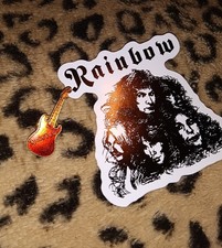 Deep Purple Rainbow guitar pin wi/ new clippings debut promo ad Ritchie Blackmo