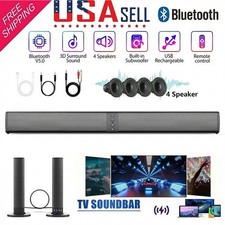 Wireless Sound Bar 4 Speaker System BT Subwoofer TV Home Speaker Theater Remote