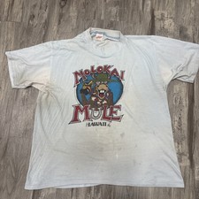 VTG MOLOKAI MULE HAWAII t-shirt XL sunstrokes 50/50 brand poly tees thin