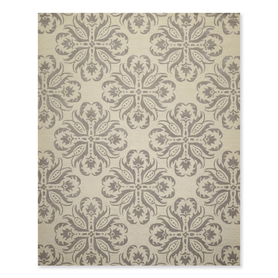 8' x 10' Handmade Wool Loop & Cut Pile Transitional Oriental Area rug 8x10 Beige - Image 2 of 4