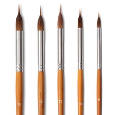 Professional Watercolor Brushes - 5Pcs Extra Long Needle Point Detail Brushes...