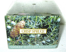 Yankee Candle Retired "CRISP SPRUCE" Box of 12 Scented Tea Lights RARE NEW