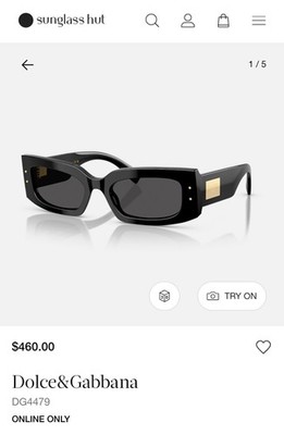 Dolce & Gabbana D&G Sunglasses DG4479 Black & Gold Sunglasses. NWT