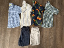 6 Piece Toddler Boy Bundle Button Up Shirts And Shorts Size 3t