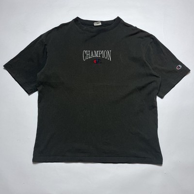 Champion Spellout T-Shirt grau M - L Vintage Peso Carhartt Style Boxy Fit