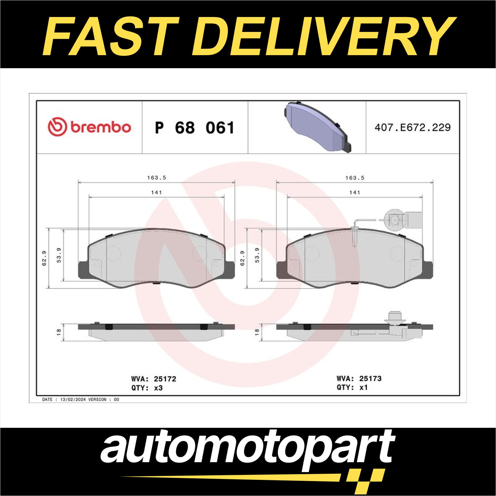 ✅Fits BREMBO KLOCKI SZCZEKI CYLINDERKI P 68 061 BRAKE PADS OPEL MOVA ⭐UK Seller⭐ - Image 18