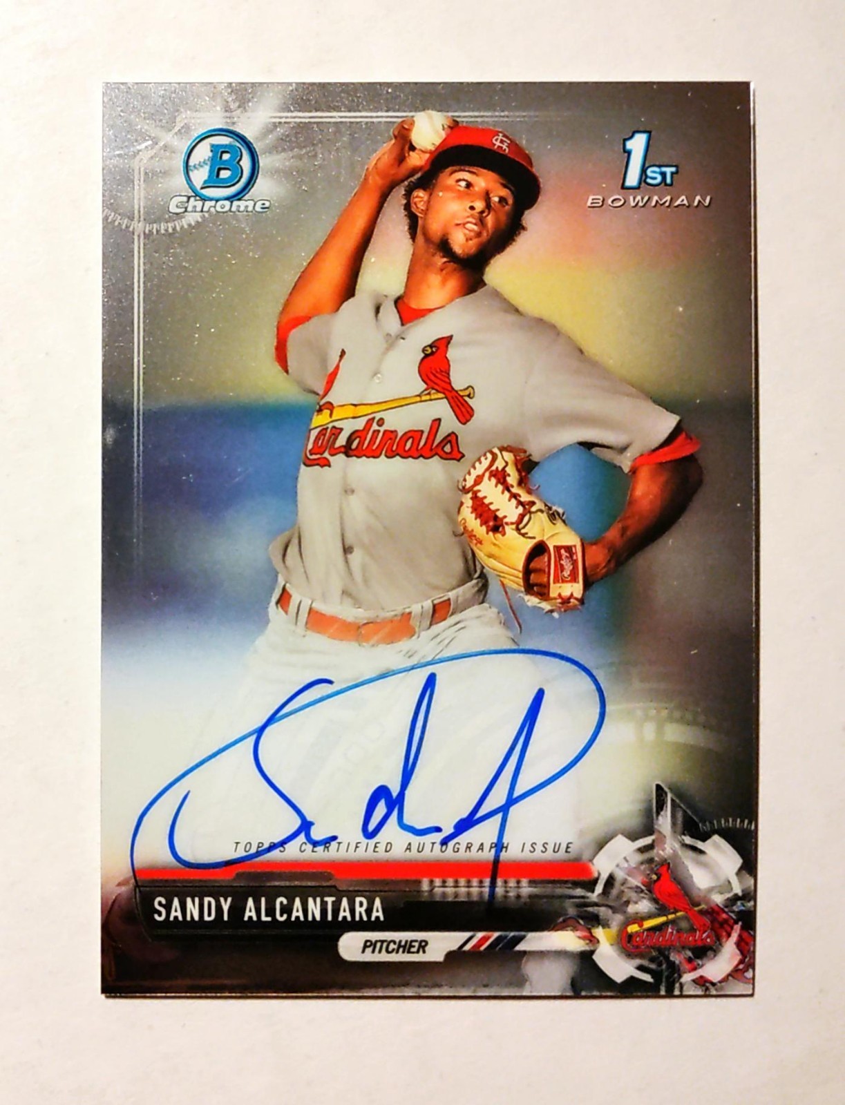 Sandy Alcantara 2017 1st Bowman Chrome AUTO Prospect AUTOGRAPH Cardinals RC F6