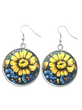 Sunflower Art Print Earrings Lightweight Dangle Earrings