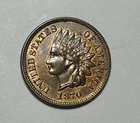 1870 INDIAN CENT AU-BU