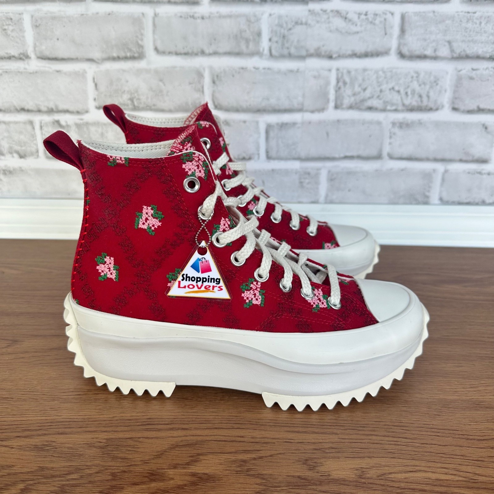 ❤️CONVERSE Run Star Hike Hi Platform Rose Cross Stitch 7.5 Women Sneaker A14885C thumbnail 10