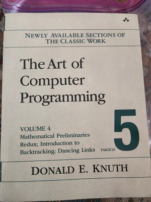 Art of Computer Programming Volume 4, Fascicle 5 Knuth Paperback