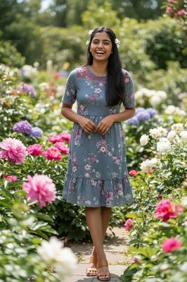 True Craft Girls Short Sleeve Floral Dress Size L