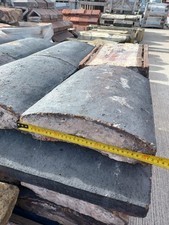 Reclaimed Batch Of 33 Half Round Staffs Blue Clay Wall Copings 12.5" Wide