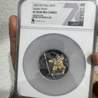 NGC PF70 1オンス 純銀 パンダ  PALADIN PANDA 40th Anniversary 3 Oz Silver Coin 20$ Palau 2022 NGC