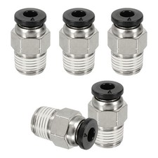 5 Pcs NPT Male 4mm Tube OD x 1/8" NPT Thread Push to Connect Fittings, Black