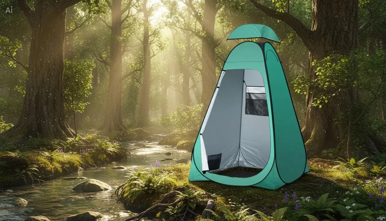 Dark Green Shower Tent Pop-Up Privacy Tent