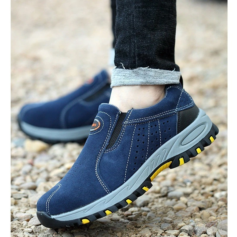 Mens Safety Shoes Steel Toe Cap Safety Trainers Slip On Work Shoes Protection UK - Image 4 of 4