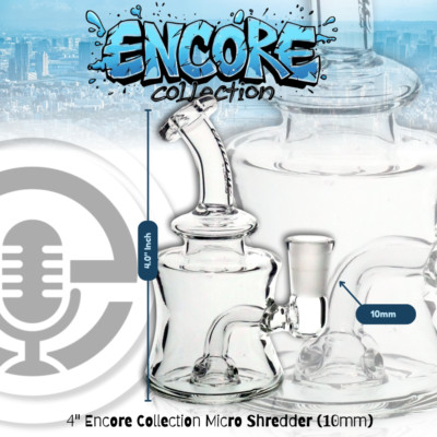 4.5'' Clear Micro Shredder 10mm Holey Perc Pyrex Glass Tobacco Hookah Bong