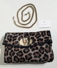 $600 Rare Coach Calf Hair Leopard Print Convertible Clutch Shoulder Bag ☆ New ☆