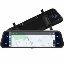 9.66" Car Dash Cam Wireless Apple CarPlay Android Auto Dual Front & Rear Camera