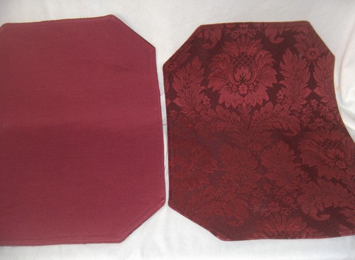Vintage 8 Stück Tisch Tischsets Burgund Wein Brokat Blumen 12/17 Abwaschbar SCHÖN - Bild 11 von 13