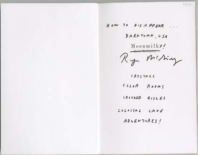 Ryan McGinley / Moonmilk first edition signed and inscribed 2009
