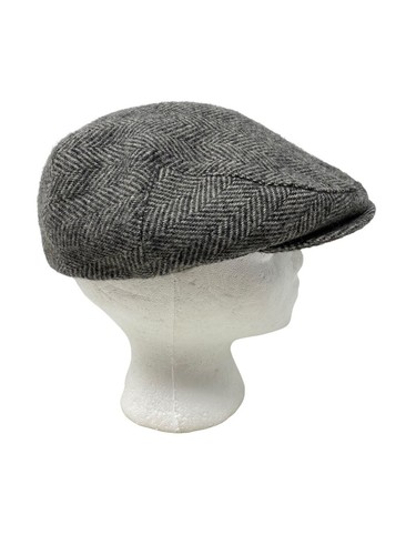 Cappello Berretto Uomo Malrov Bianco e Nero Spina di Pesce Newsboy Cabbie Taglia M Medium - Foto 3 di 8