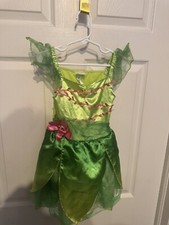 Disney Fairies Tinker Bell Fairy Costume Green Pink Child Size S 4-6 No Wings V2