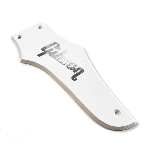 Single Ply White Truss Rod Cover for Gibson & Epiphone Firebird + Chrome Decal