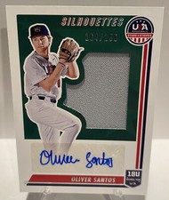 2022 PANINI USA STARS AND STRIPES Oliver Santos SILHOUETTES RELIC AUTO #164/250