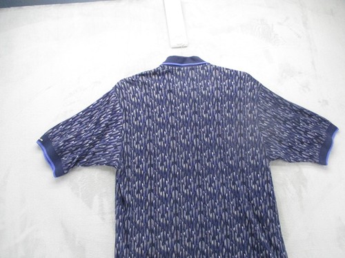 Nicklaus Polo Shirt Men's XL Slim Black w/ Purple White Geometric Pattern Cotton - Picture 8 of 13