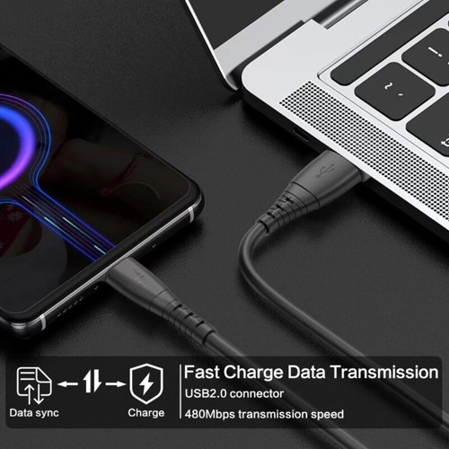 Coiled USB Type C Charger Cord Fast Charging Data Line for A54 A14 A13 S22 S21 - Zdjęcie 4 z 8