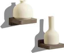 Freezing Point Small Floating Shelf for Wall Set of 2 Natural Wood 4Inch Mini Wa