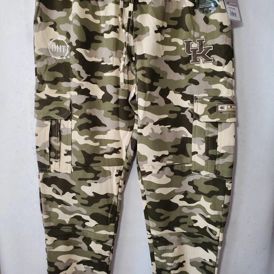 Pantalones deportivos University of Kentucky para hombre grandes bolsillos de carga cónicos camuflados  Foto 2 de 4