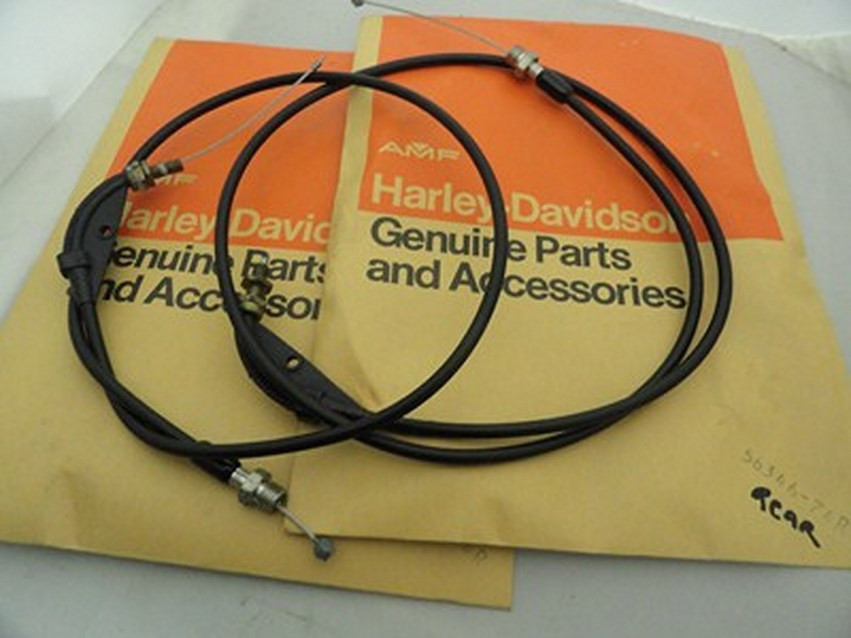 XR 1000 "NOS/NIP" SET OF THROTTLE CABLES FRONT #56345-7R REAR #56346-74R