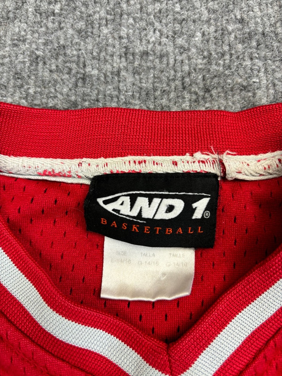 Vintage And 1 Basketball Jersey Youth Large Red Mesh Y2K