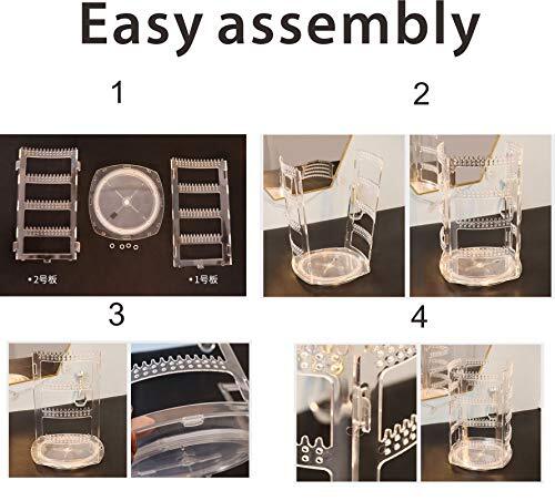 360 Degree Rotating Earring Holder Clear 4 Tier Jewelry Rack Display Stand - Picture 3 of 8