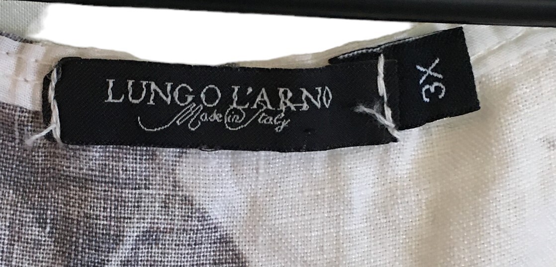 Lungo L'arno Dress Women's Size 3X Off White Green Tropical Stretchy Sides thumbnail 8