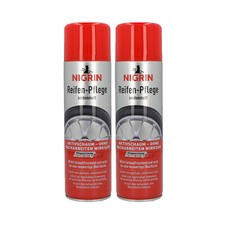 2x NIGRIN Reifen Pflege seidenmatt Aktivschaum Auto Reifenreiniger 500ml