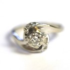 14k White Gold .32ct SI1/SI3 H Round Diamond Illusion Cluster Ring 3.3g size 8 — photo 3